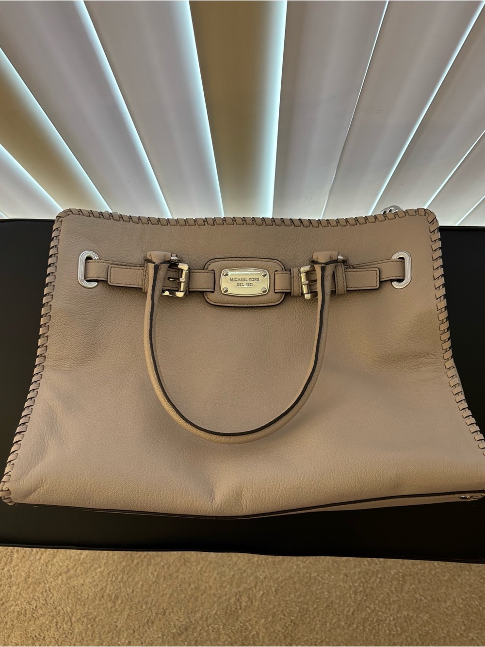Michael Kors Whipped Hamilton Large EW Tote Color Cement